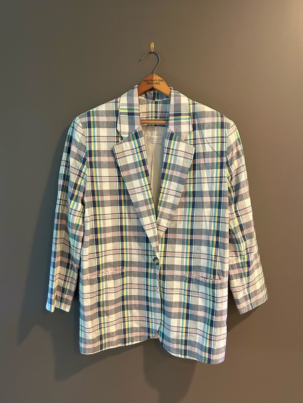 Vintage Unisex Lord & Taylor Young Americans Preppy Plaid Blazer, Sportcoat